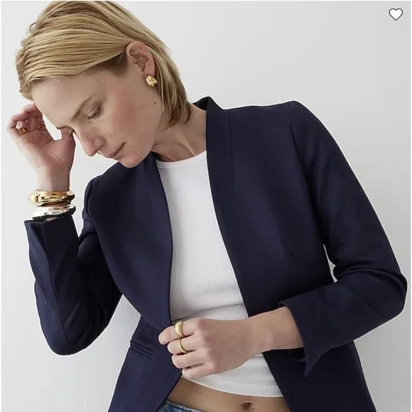Crew Petite going-out blazer in stretch twill (Size 2P)